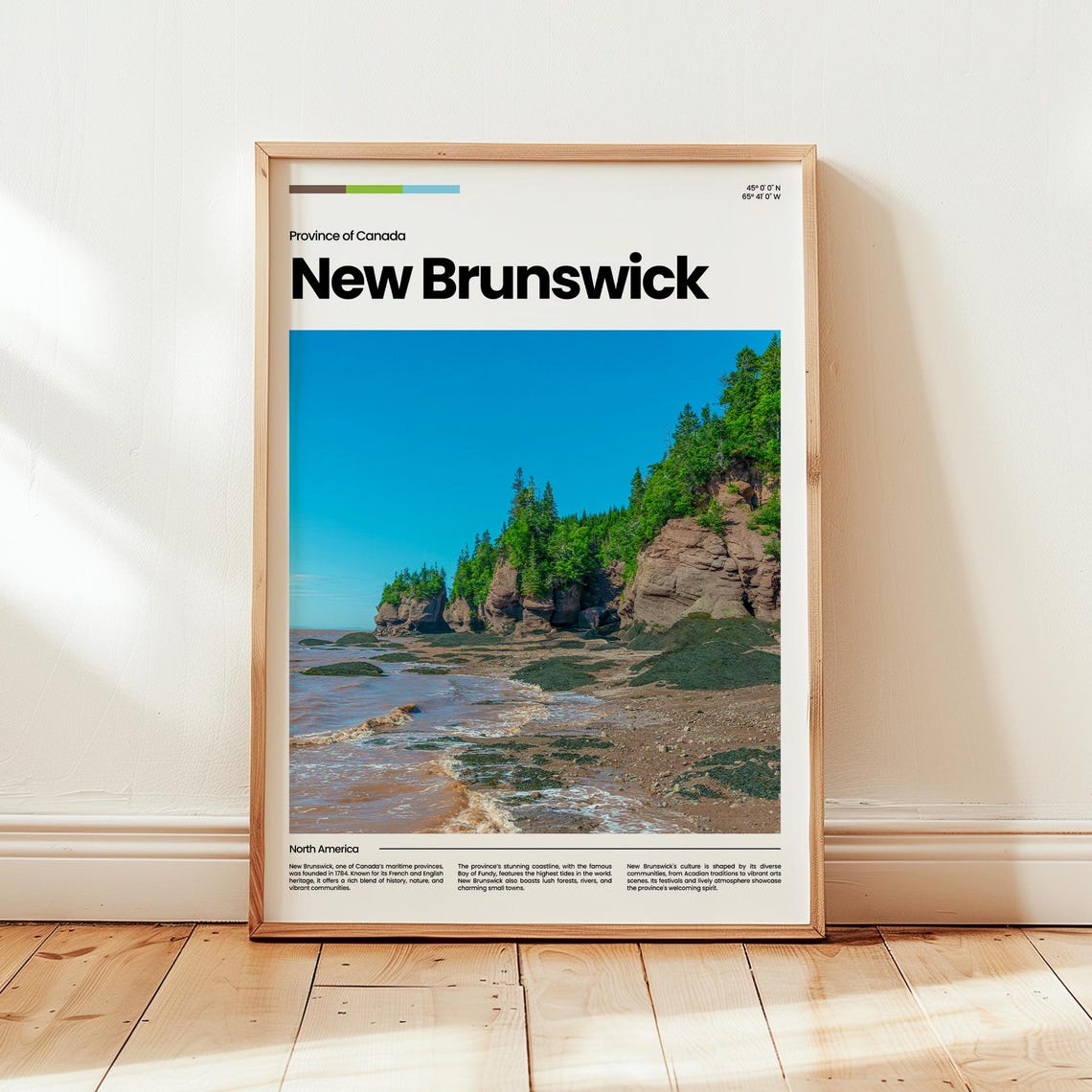 New Brunswick Canada Travel Poster Bay Of Fundy Rock Formations