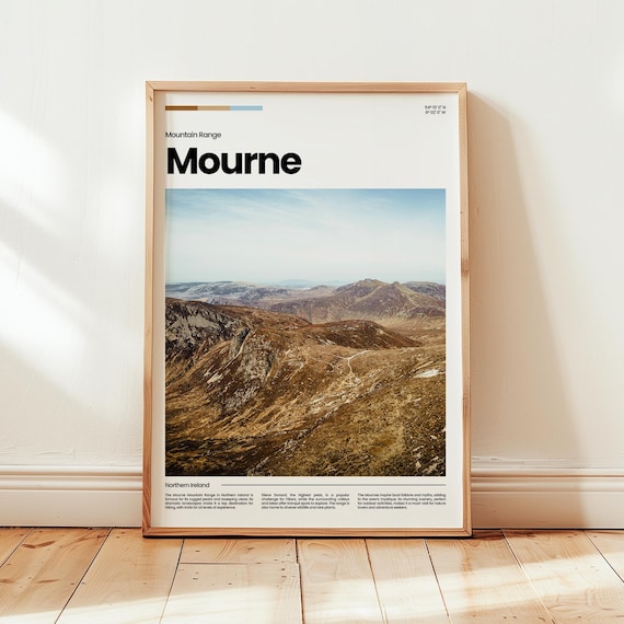 Mourne Mountains Northern Ireland Scenic Rugged Peaks Travel Poster