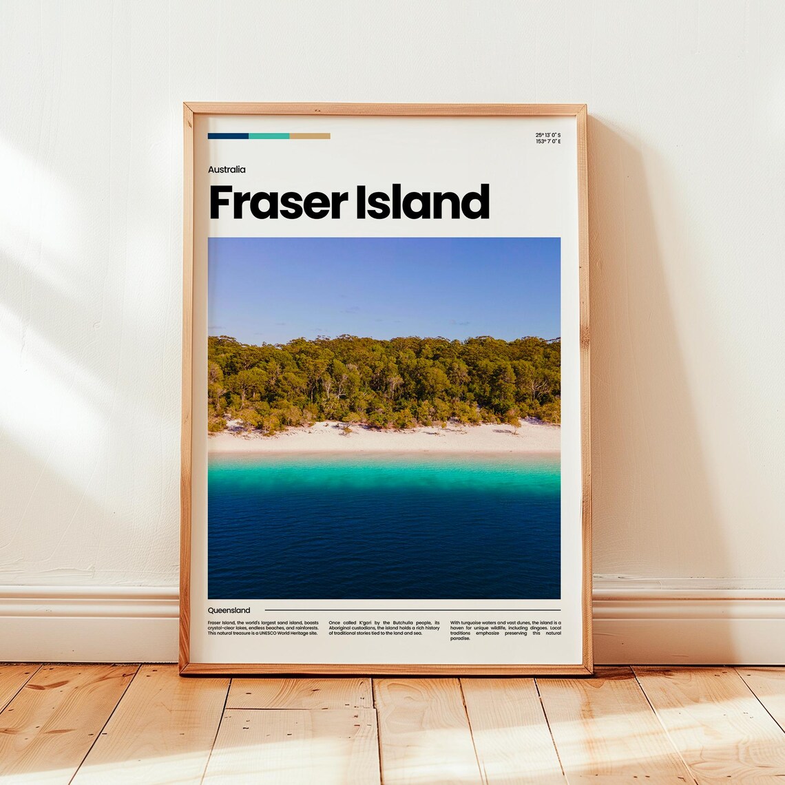 Fraser Island Travel Poster, Australia Travel Gift