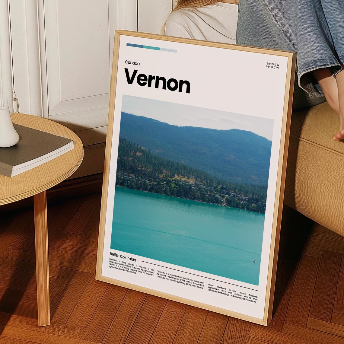 Vernon Travel Poster Vernon Poster Vernon Photo Poster Vernon Art Print Vernon Art Canada Poster Canada Travel Poster Travel Gift - Image 3