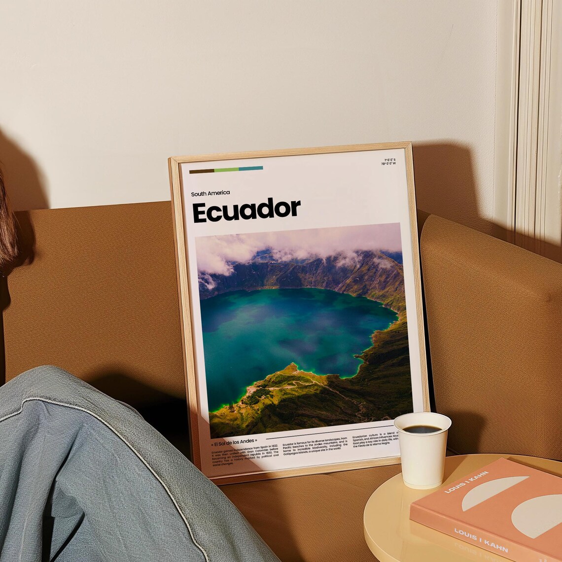 Ecuador Turquoise Crater Lake Aerial Scenic Landscape Photo Poster - Image 4
