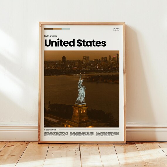 United States Poster Print Photo America Travel Gift