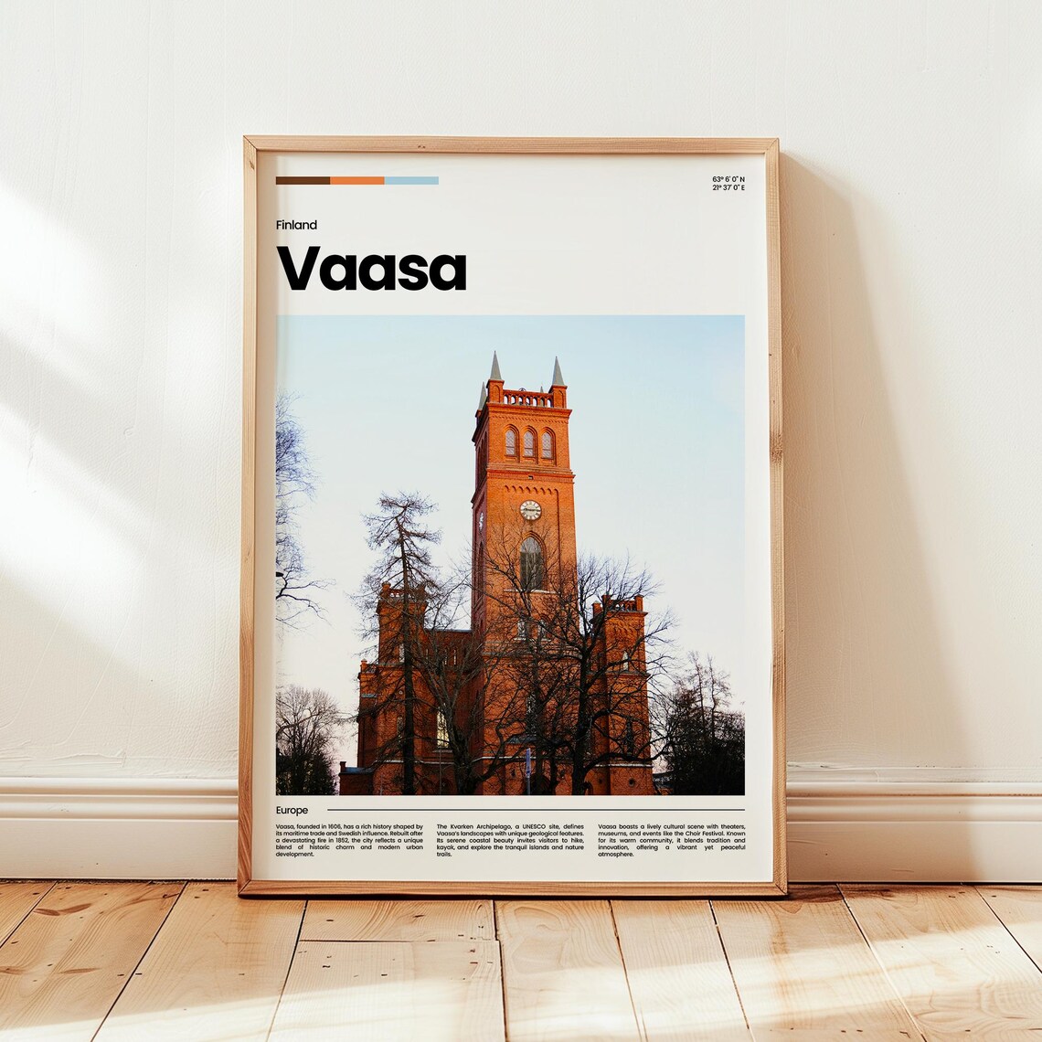Vaasa Poster Print Photo Wall Art Finland Travel Gift