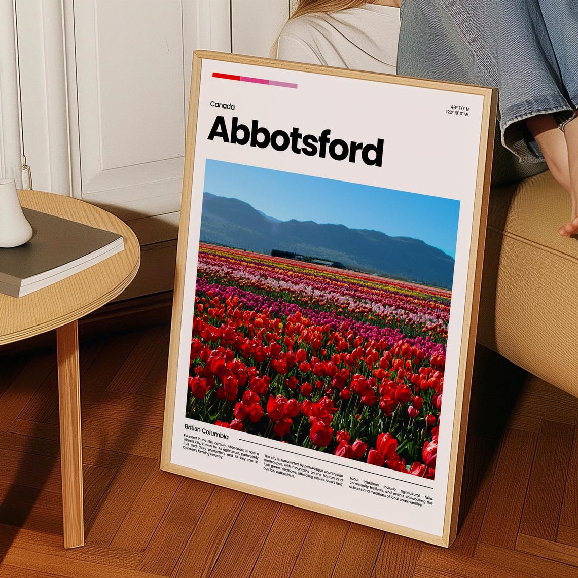 Abbotsford Tulip Fields Mountain View Colorful British Columbia Poster - Image 3