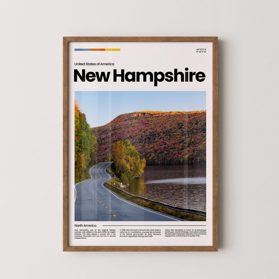 New Hampshire Travel Poster New Hampshire Poster New Hampshire Photo Poster New Hampshire Art Print Usa Travel Gift