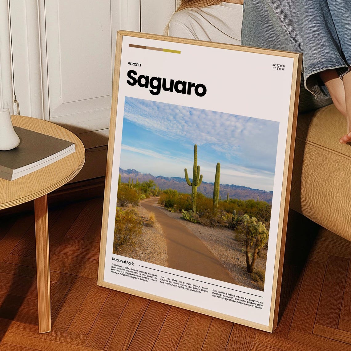 Saguaro National Park Giant Cacti Desert Trail Arizona Sunset Poster - Image 3