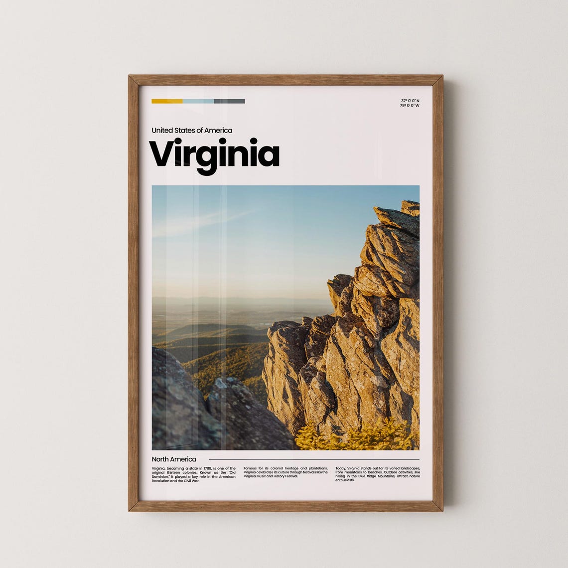 Virginia Blue Ridge Mountain Summit Sunrise Rocky Overlook Poster