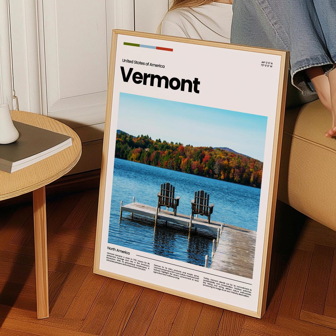 Vermont Travel Poster Vermont Poster Vermont Photo Poster Vermont Art Print Vermont Art Usa Poster Usa Travel Poster Travel Gift - Image 3