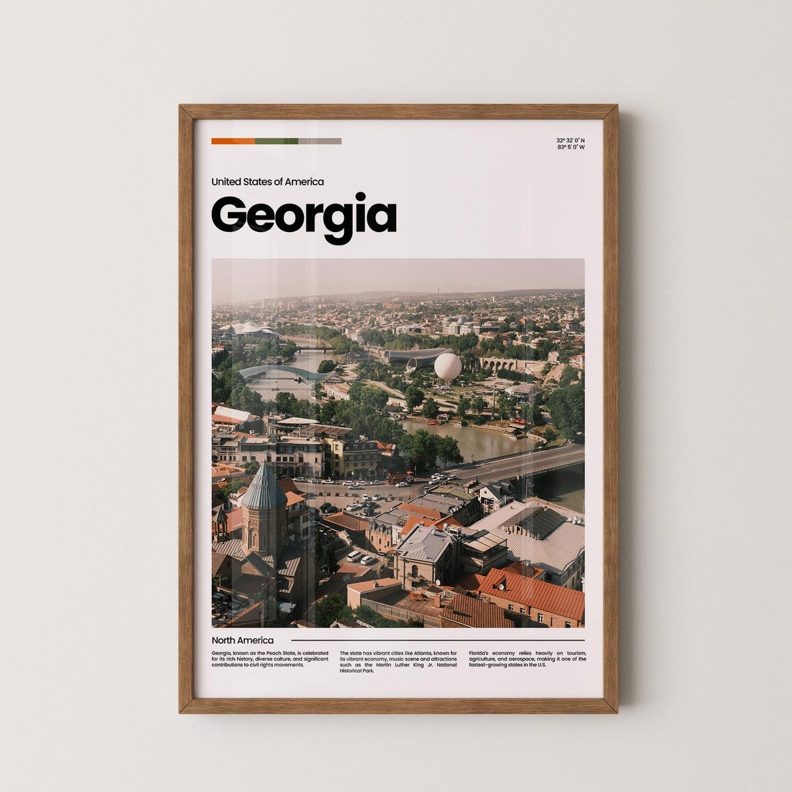 Georgia Travel Poster Georgia Poster Georgia Photo Poster Georgia Art Print Georgia Art Usa Poster Usa Travel Poster Travel Gift