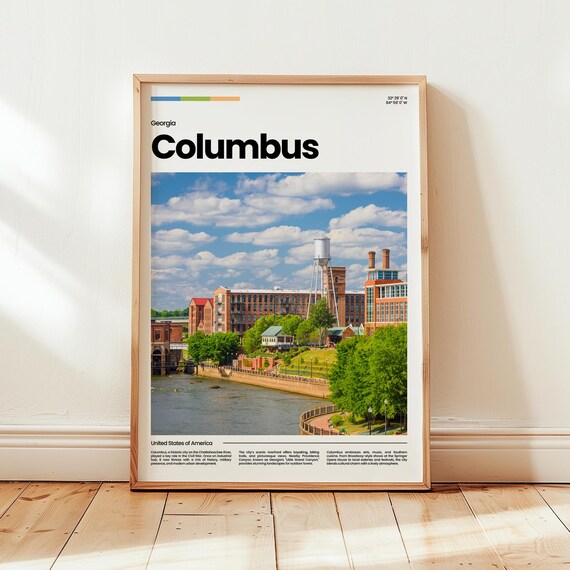 Columbus Georgia Riverfront Mills Water Tower Photo Travel Poster