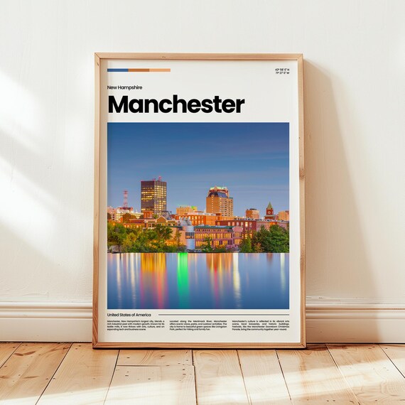 Manchester Poster Print Photo New Hampshire Travel Gift
