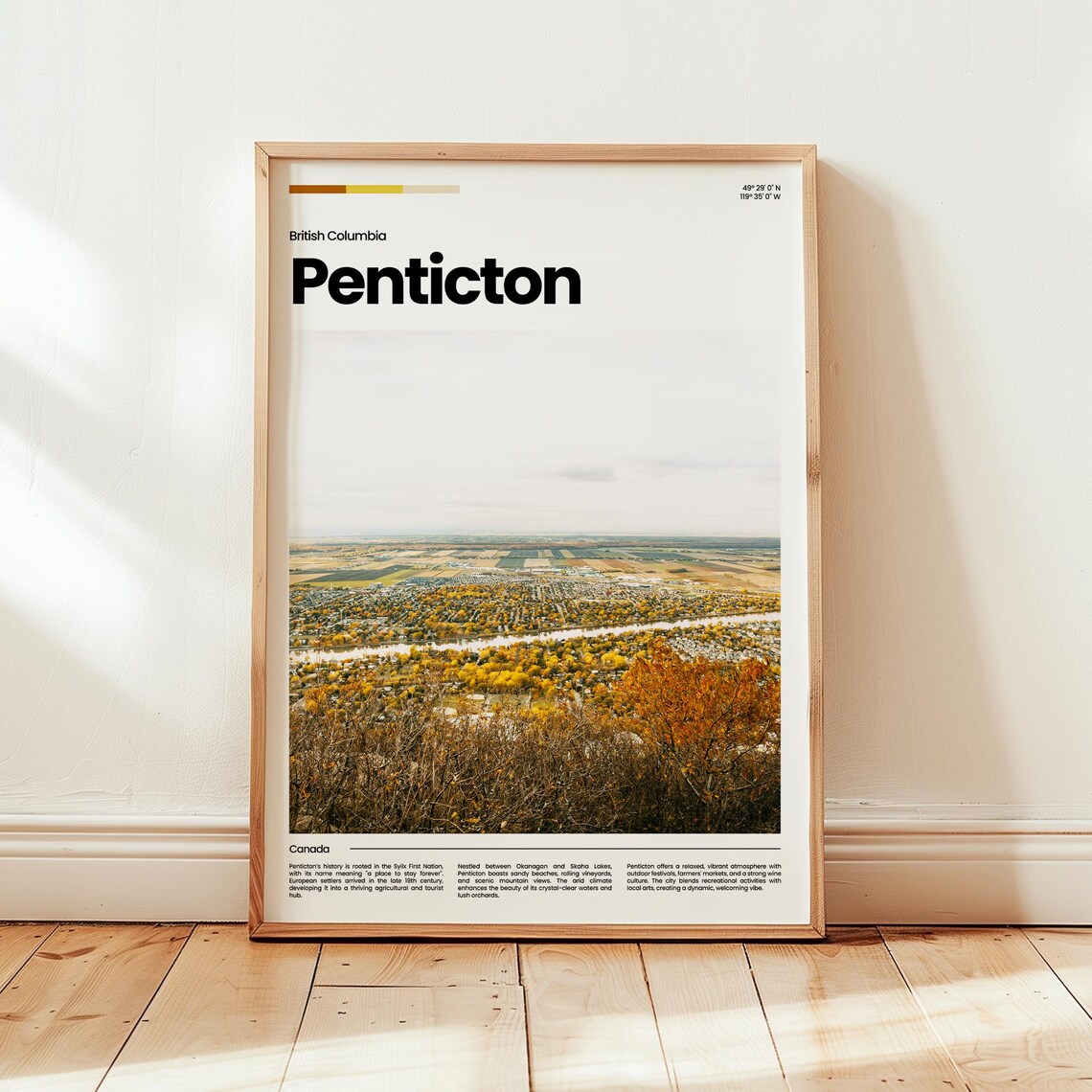 Pendicton Poster Print Photo Wall Art Canada Travel Gift