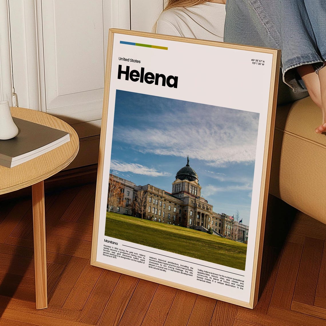 Helena Montana State Capitol Dome Big Western Sky Travel Poster - Image 3