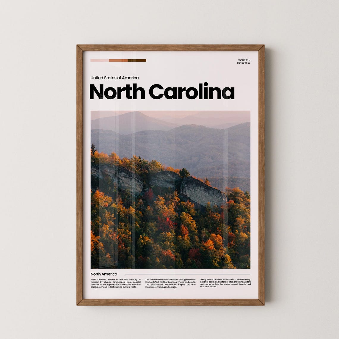 North Carolina Travel Poster North Carolina Poster North Carolina Photo Poster North Carolina Art Print Usa Poster Travel Gift