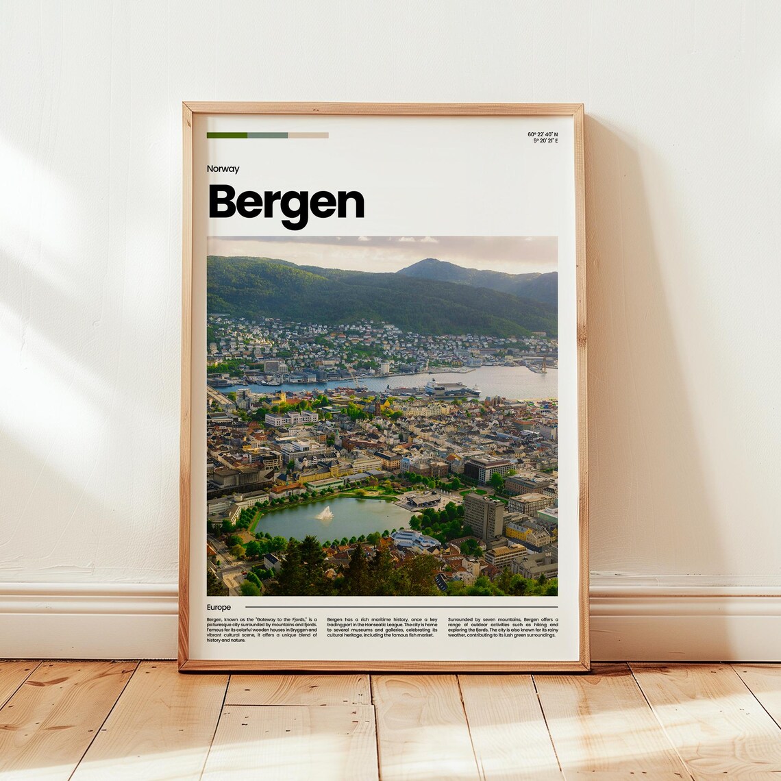 Bergen Poster Print Photo Wall Art Norway Travel Gift