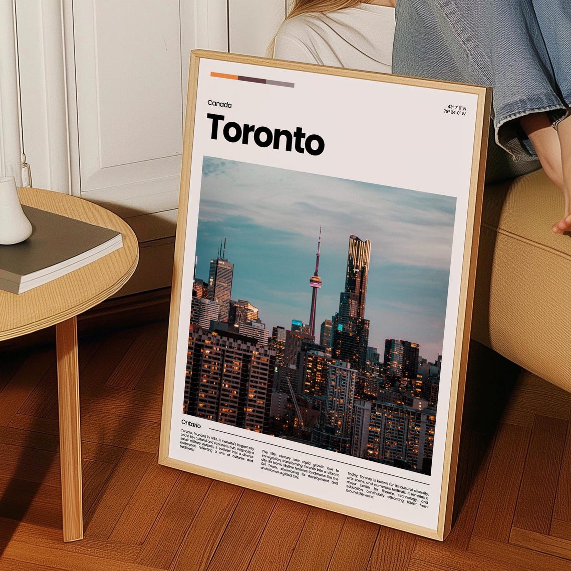 Toronto Canada CN Tower Skyline Dusk Travel Photography Poster - Image 3