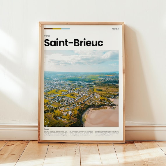 Saint-Brieuc France Brittany Coastal Town Aerial View Poster
