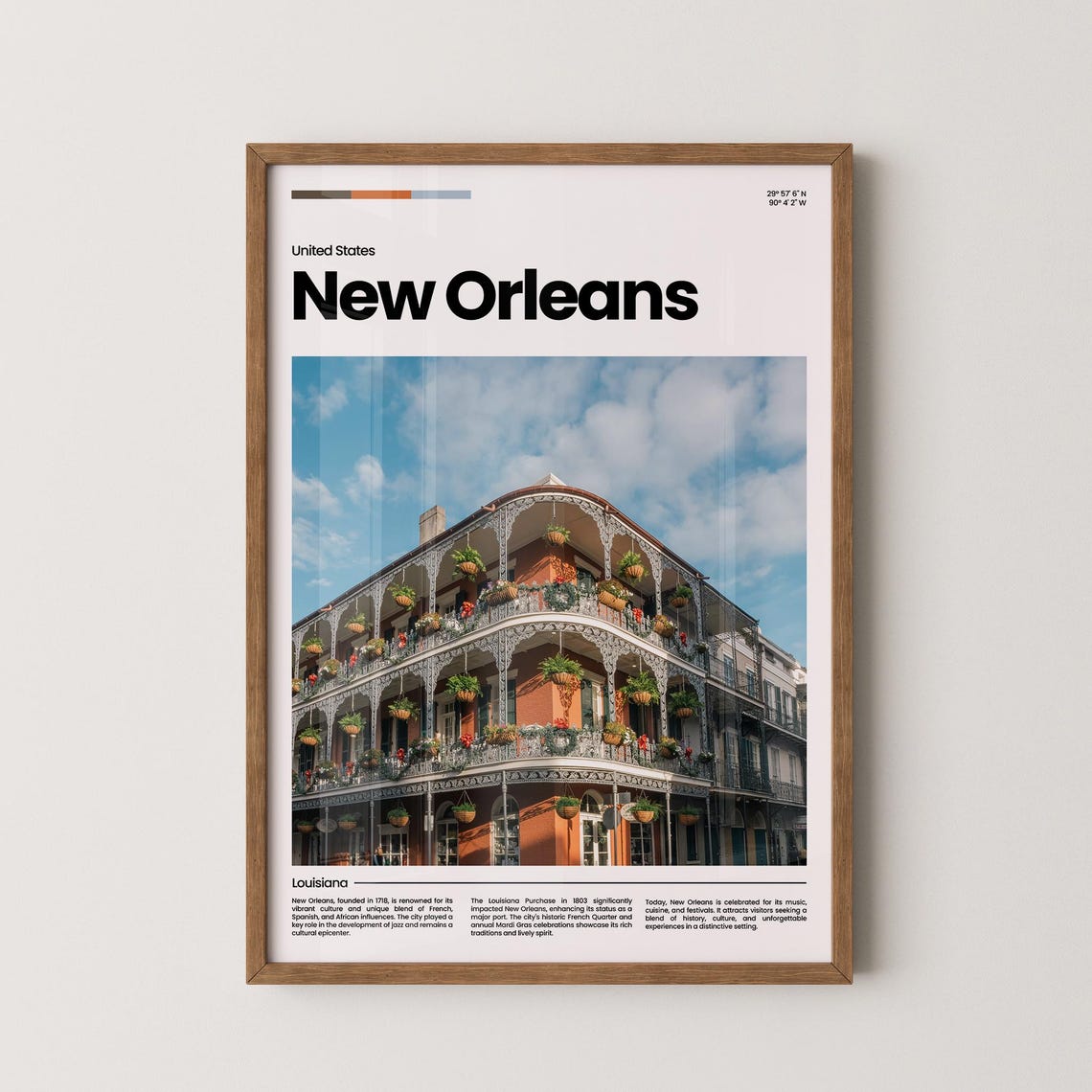 New Orleans Travel Poster New Orleans Poster New Orleans Photo Poster New Orleans Art Print Louisiane Poster Travel Gift