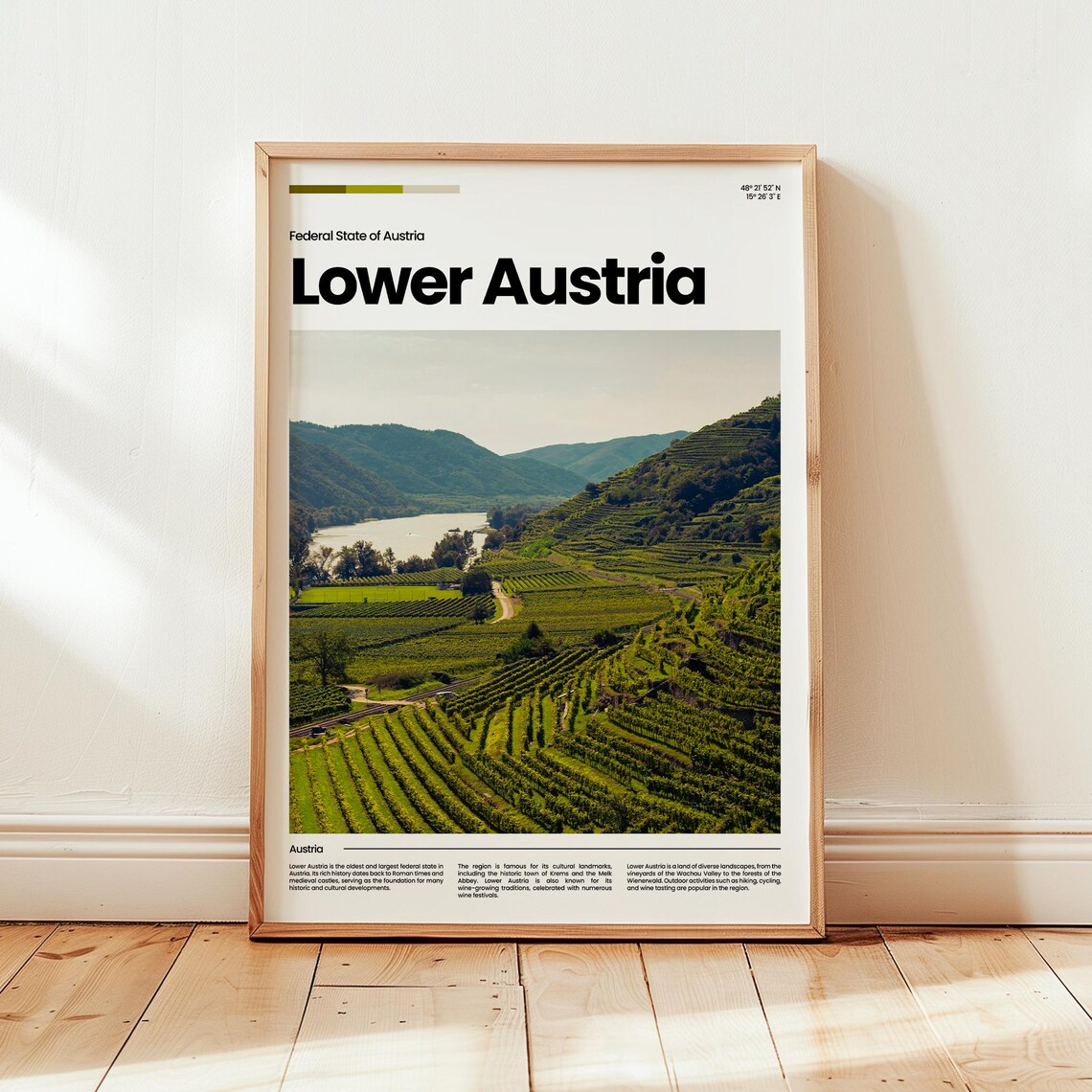 Lower Austria Wachau Valley Vineyard Landscape Travel Poster