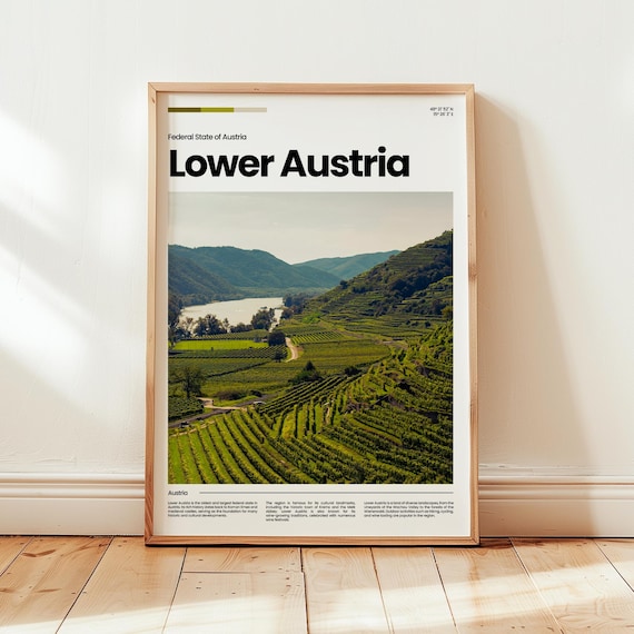 Lower Austria Wachau Valley Vineyard Landscape Travel Poster