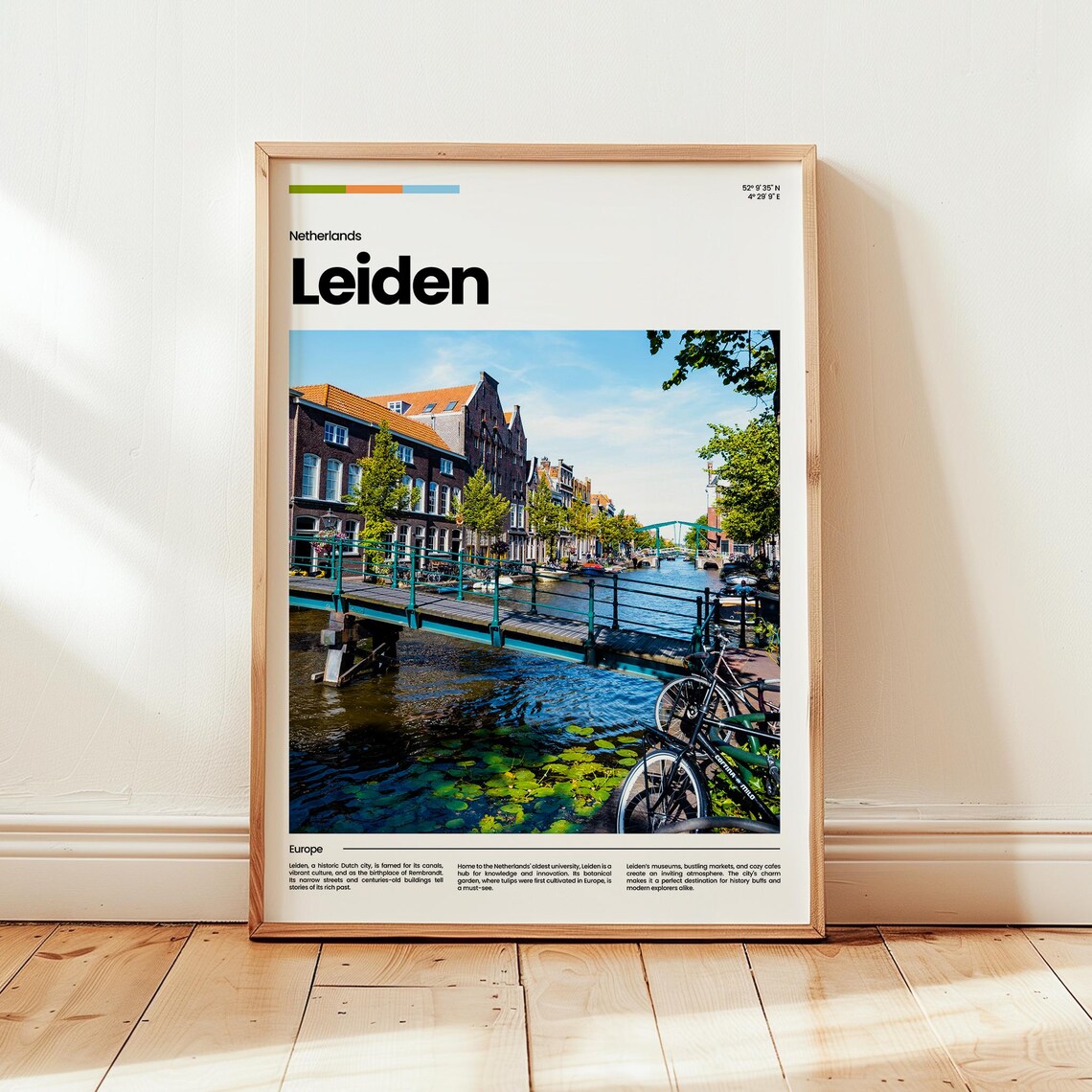 Leiden Poster Print Photo Wall Art Netherlands Travel Gift