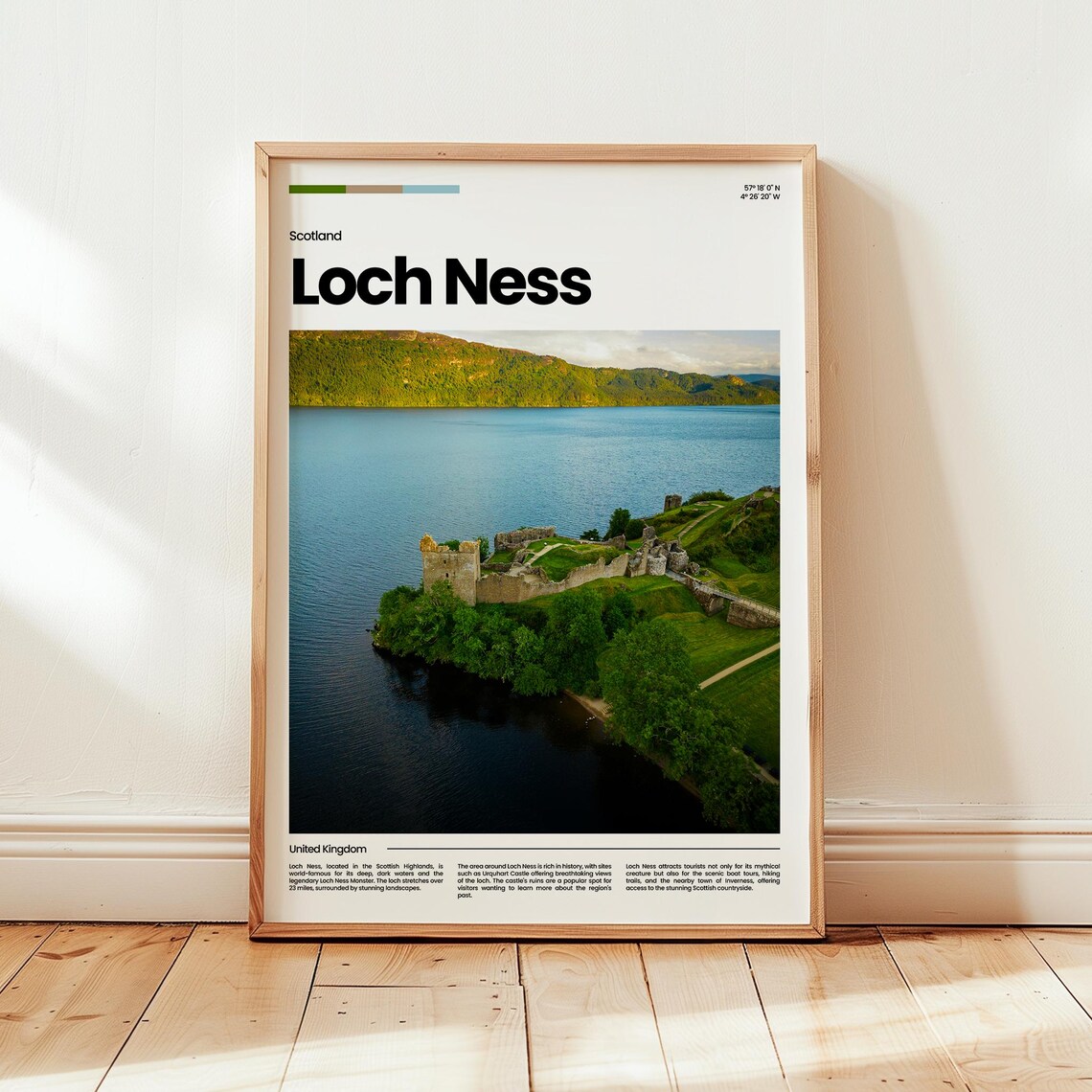 Loch Ness Scotland Castle Ruins On The Shore Photo Travel Poster