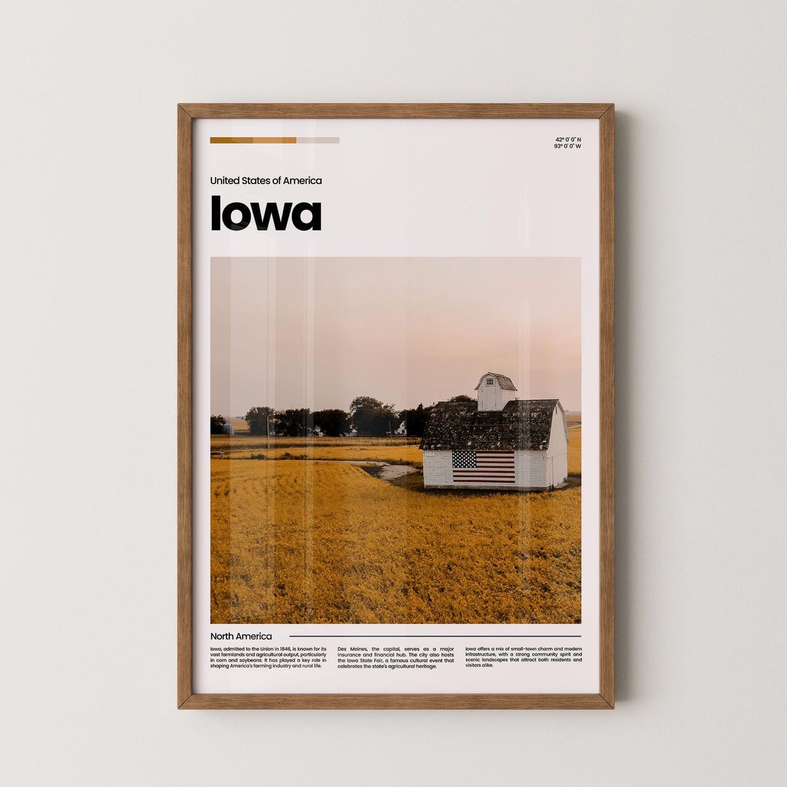 Iowa Travel Poster Iowa Poster Iowa Photo Poster Iowa Art Print Iowa Art Usa Poster Usa Travel Poster Travel Gift