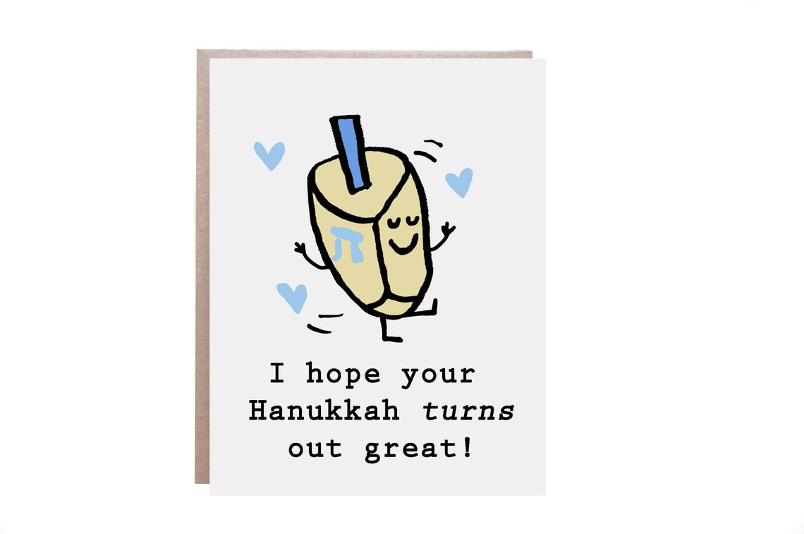 Hanukkah Card, Dreidel Celebration