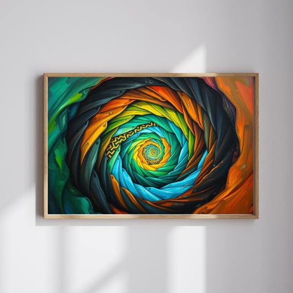 Colorful Abstract Spiral Jigsaw Puzzle Vibrant Art Gift