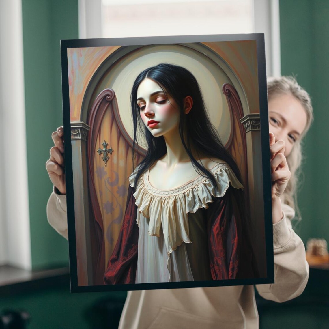 Gothic Portrait Art Print, Unique Artistic Gift