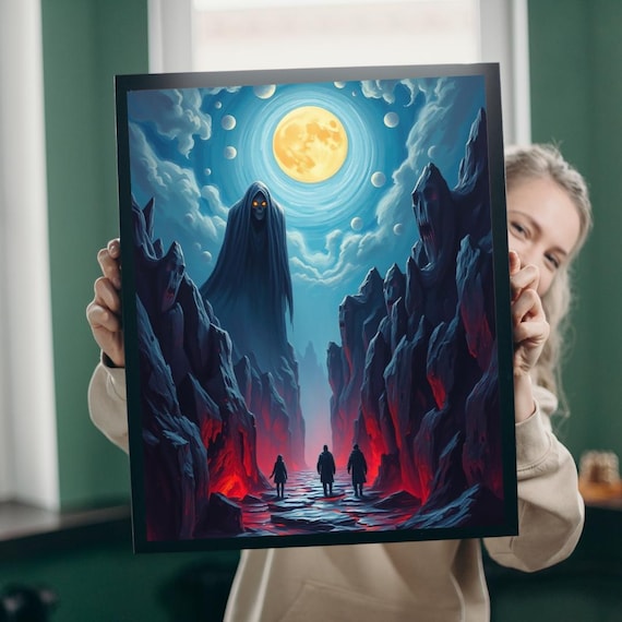 Mystical Moonlight Fantasy Scene, Art Print