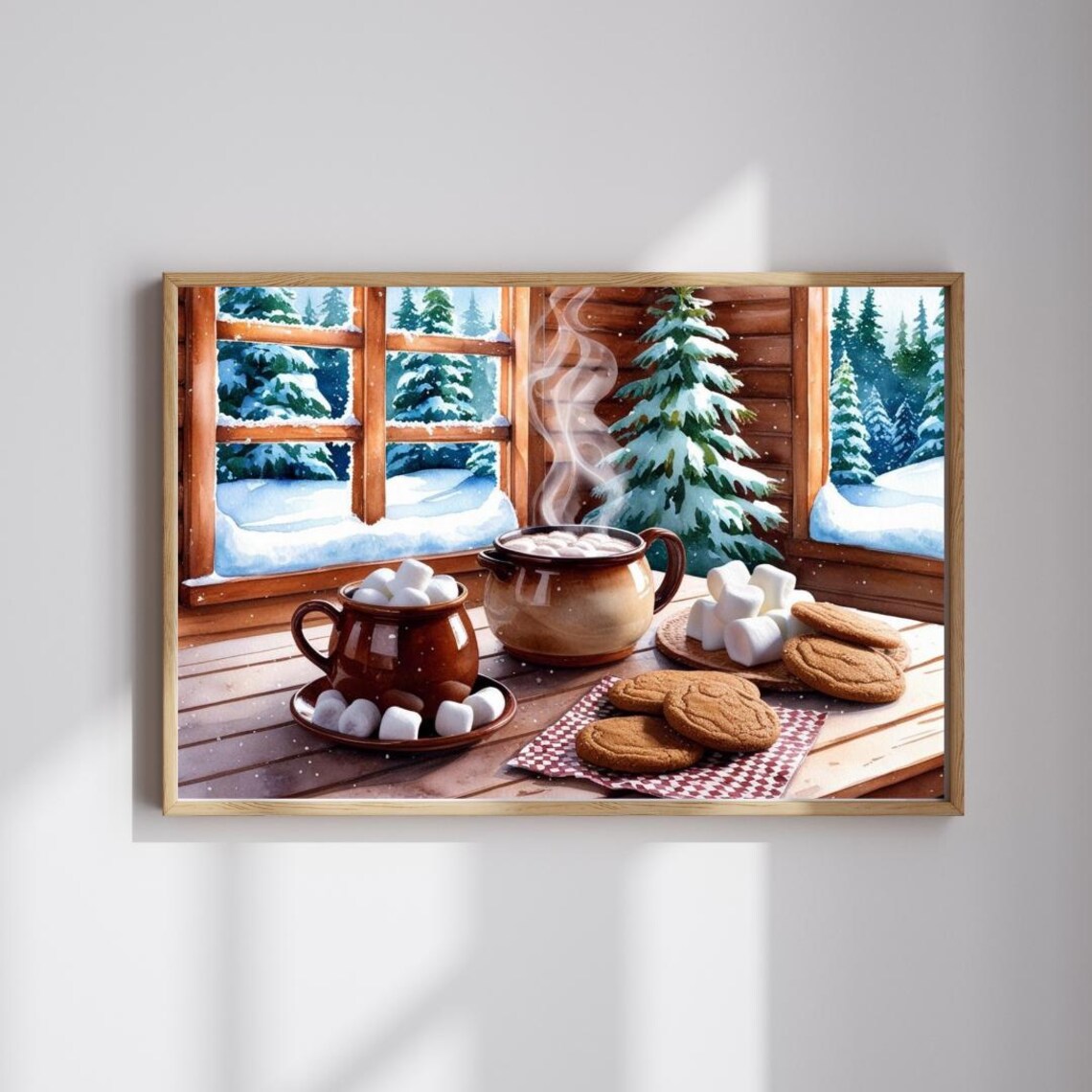 Cozy Cabin Kitchen Jigsaw Puzzle Winter Wonderland Scene