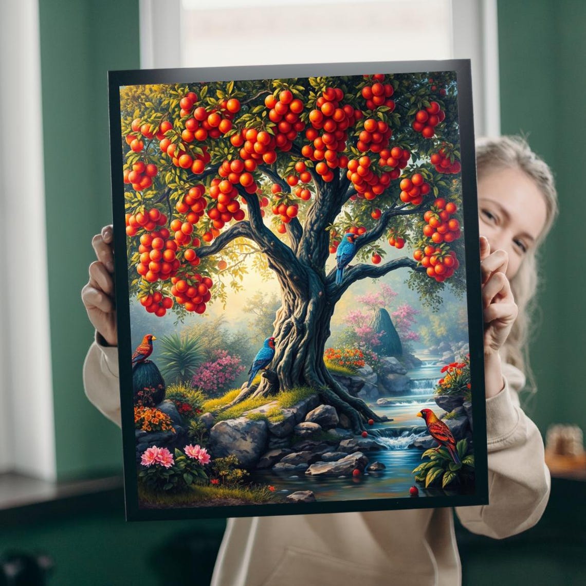 Fruitful Tree Of Paradise Garden Of Eden Biblical Scene Poster
