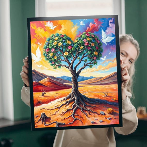 Heart Tree Jigsaw Puzzle Mexican Desert Landscape Mindful Activity