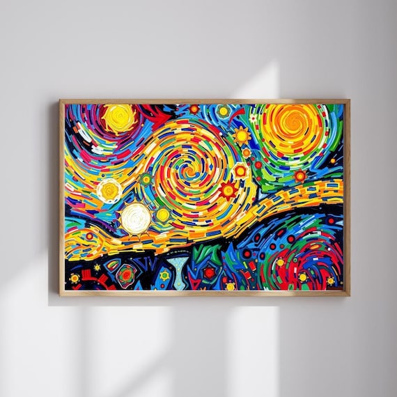 Starry Night Puzzle Colorful Abstract Jigsaw For Adults