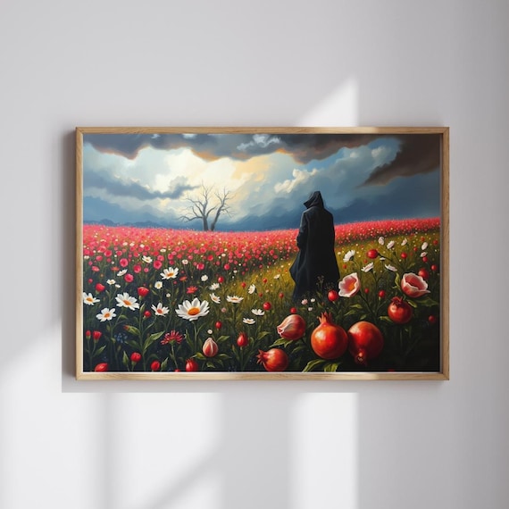 Gothic Blooming Flower Field Jigsaw Puzzle Artistic Mindfulness Gift