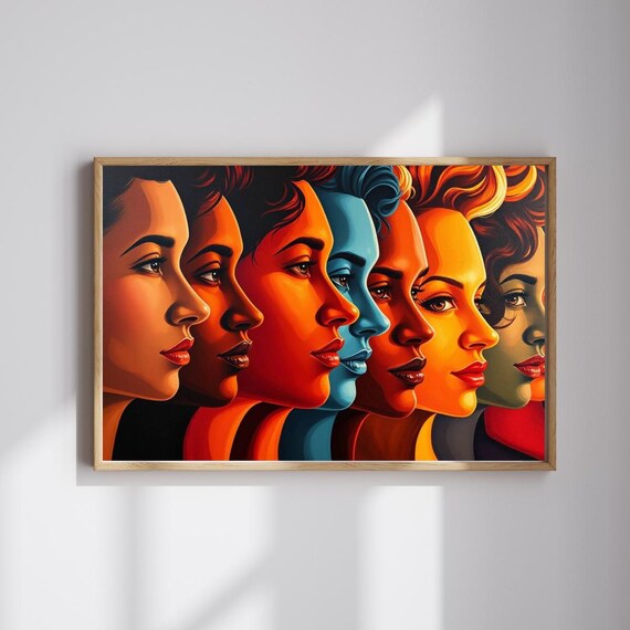 Diversity Faces Collage Bold Pop Art Portrait Statement Art Poster