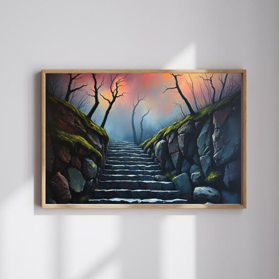 Gothic Landscape Jigsaw Puzzle Steps Into Oblivion Dark Fantasy