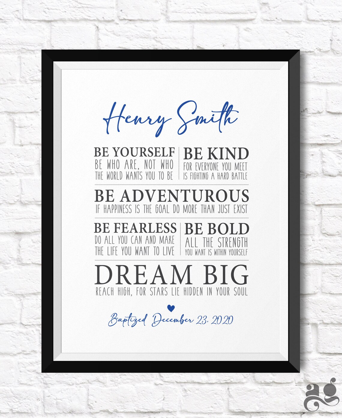 Personalized Baptism Poster with Inspirational Affirmations, Dream Big Decor - Image 3