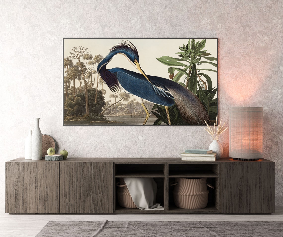 Tv Art Vintage Tv Art Tropical Frame Tv Art Vintage Bird Tv Art Vintage Botanical Tv Art Large Art Living Room Decor - Image 4
