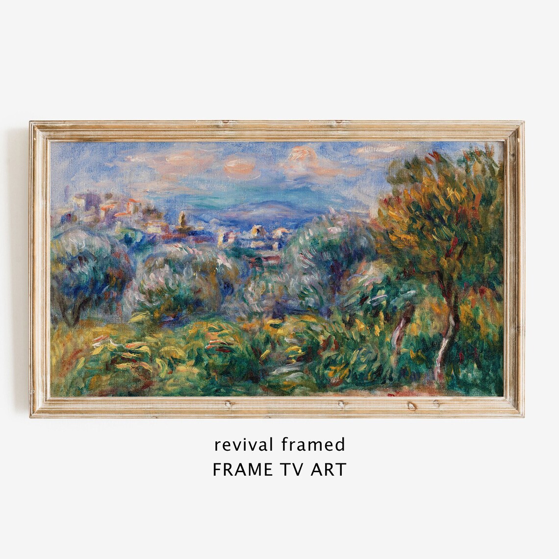 Impressionist Coastal Town Landscape Vintage Scenic Painting Art Poster