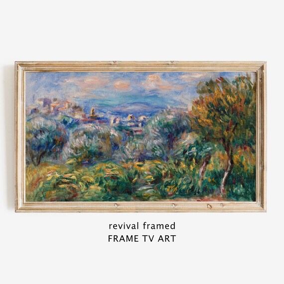 Impressionist Coastal Town Landscape Vintage Scenic Painting Art Poster