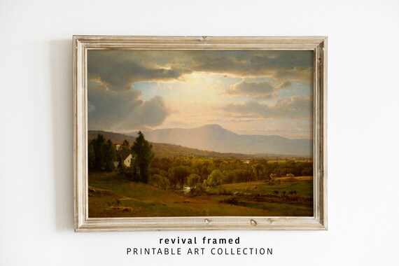 Golden Sunlight Breaking over the Catskill Mountains Valley Poster