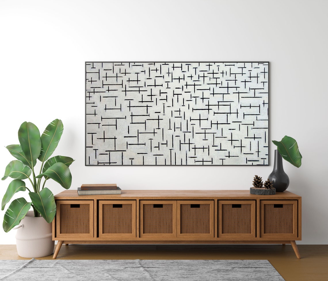 Piet Mondrian Black Grid Minimalist Abstract Composition Poster - Image 2