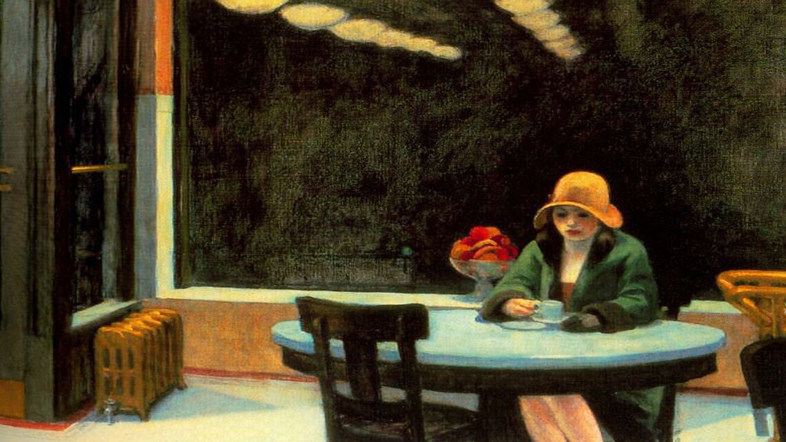 Edward Hopper Automat Woman Alone at Night Cafe Table Vintage Diner Poster - Image 3
