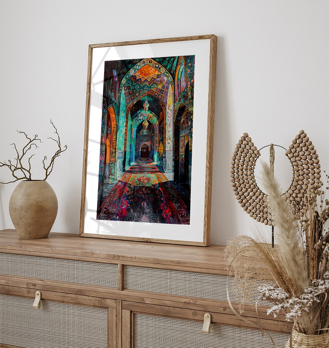 Persian Mosque Interior Archways Lanterns Islamic Architecture Poster - Image 2