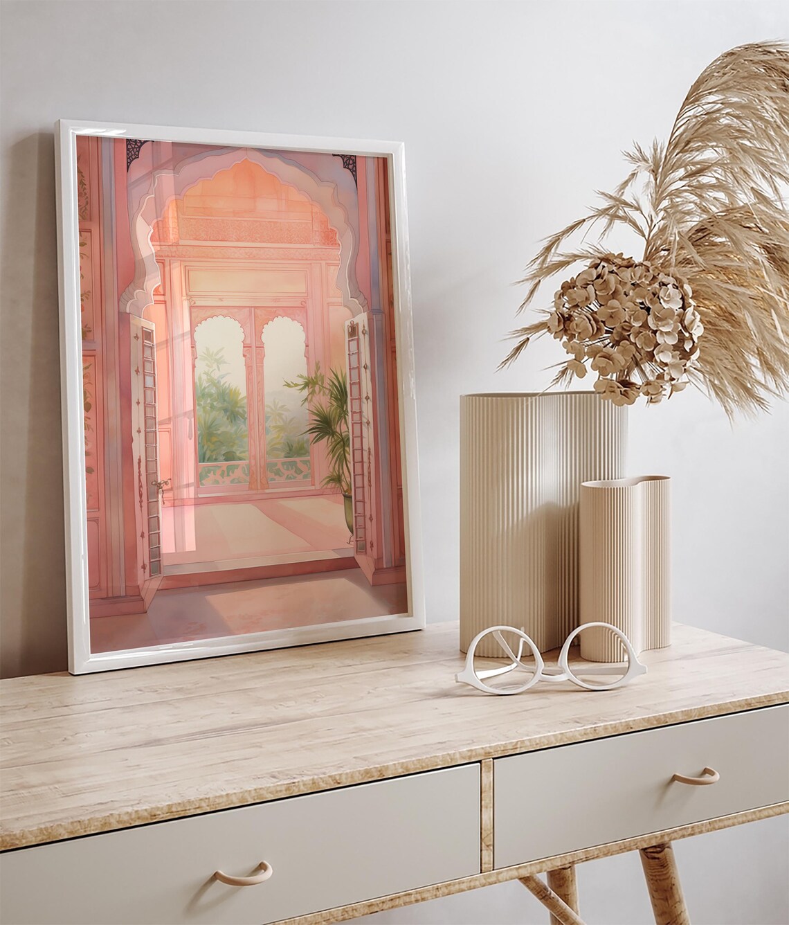Jaipur Indian Palace Art Print, Pink City Travel Poster - Image 3