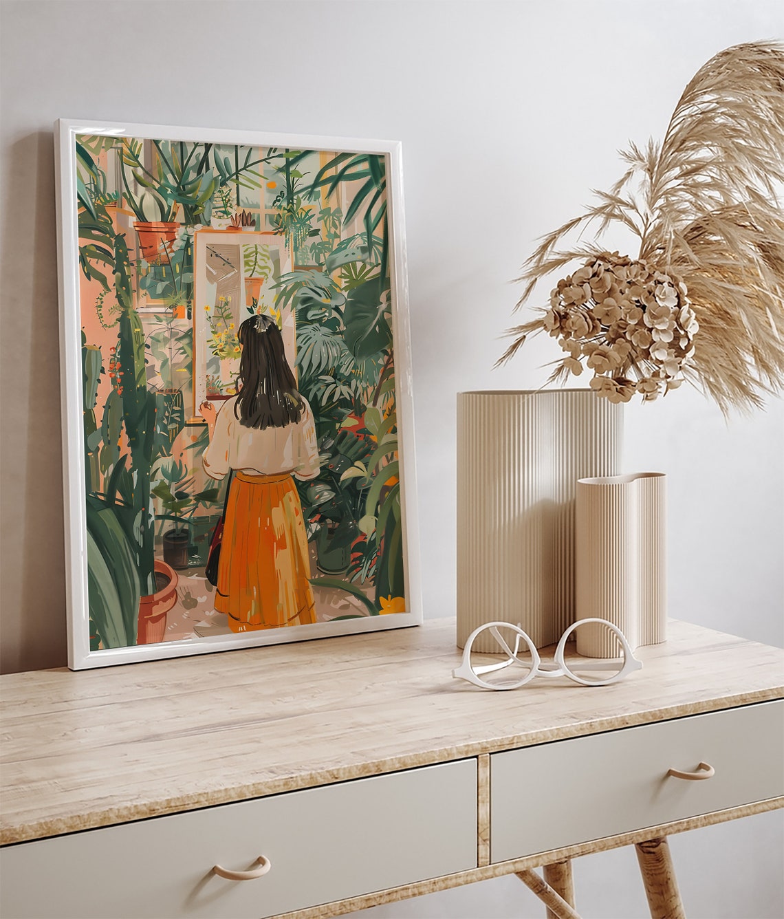Girl Painting Art Print Artist Print Poster Art Lovers Wall Art Hobby Art Print Summer Floral Travel Poster Gift For Her - Image 3