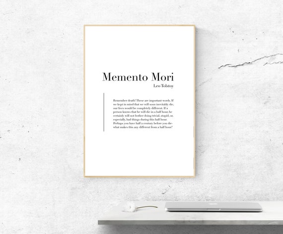 Memento Mori Quote By Leo Tolstoy Art Print Speech Wall Poem Physical Modern Home Decor No Frame Included