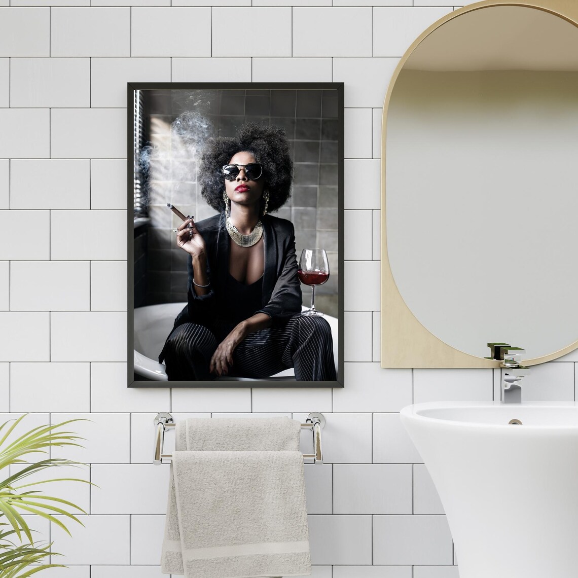 Girl On Toilet, Funny Bathroom Retro Decor - Image 5